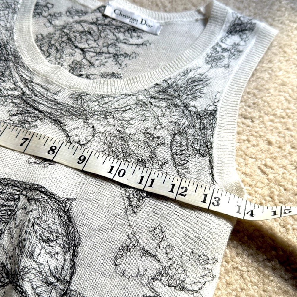 DIOR “Riviera” Collection Cashmere embroidered tank top (Please read note) - Picture 6 of 7